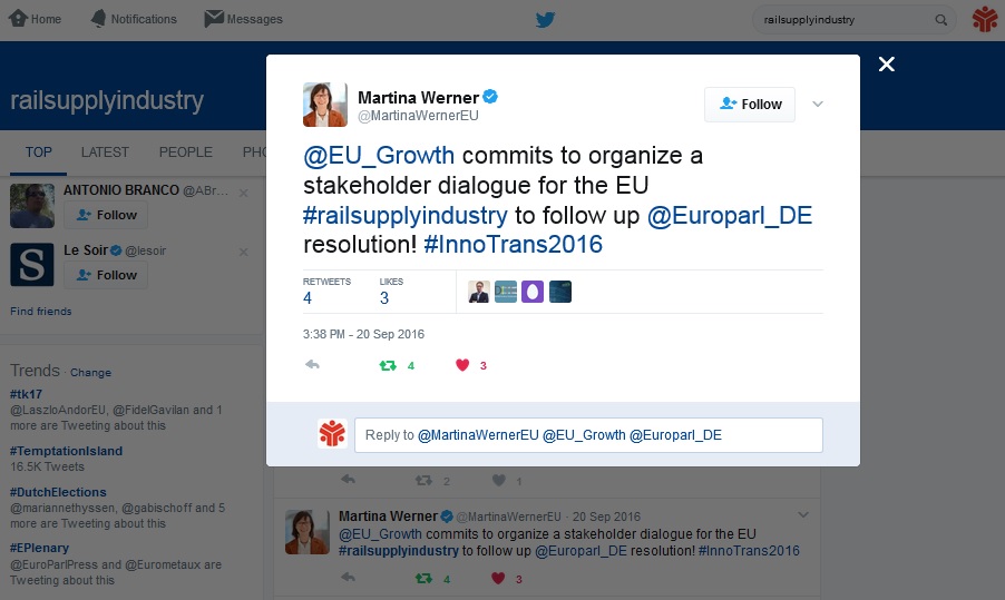 industriAll Europe calls for action in support of the rail supply industry