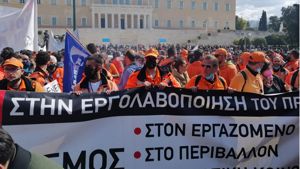 Greek unions demonstrate against Kavala Oil layoffs