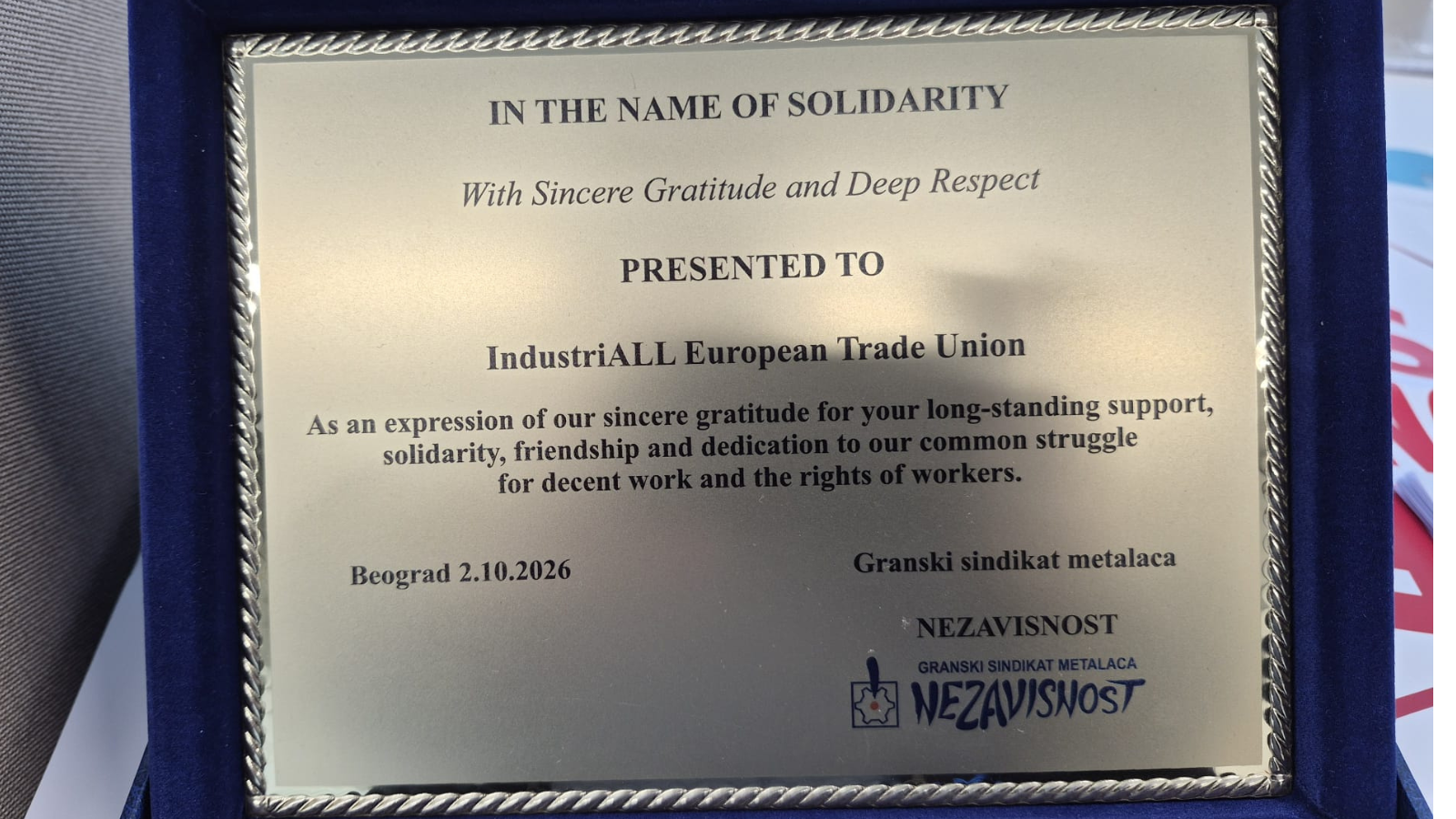 Serbian metalworkers stand united for equal rights and decent work for all